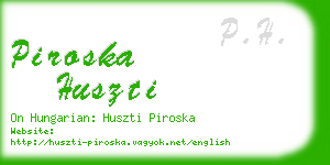 piroska huszti business card